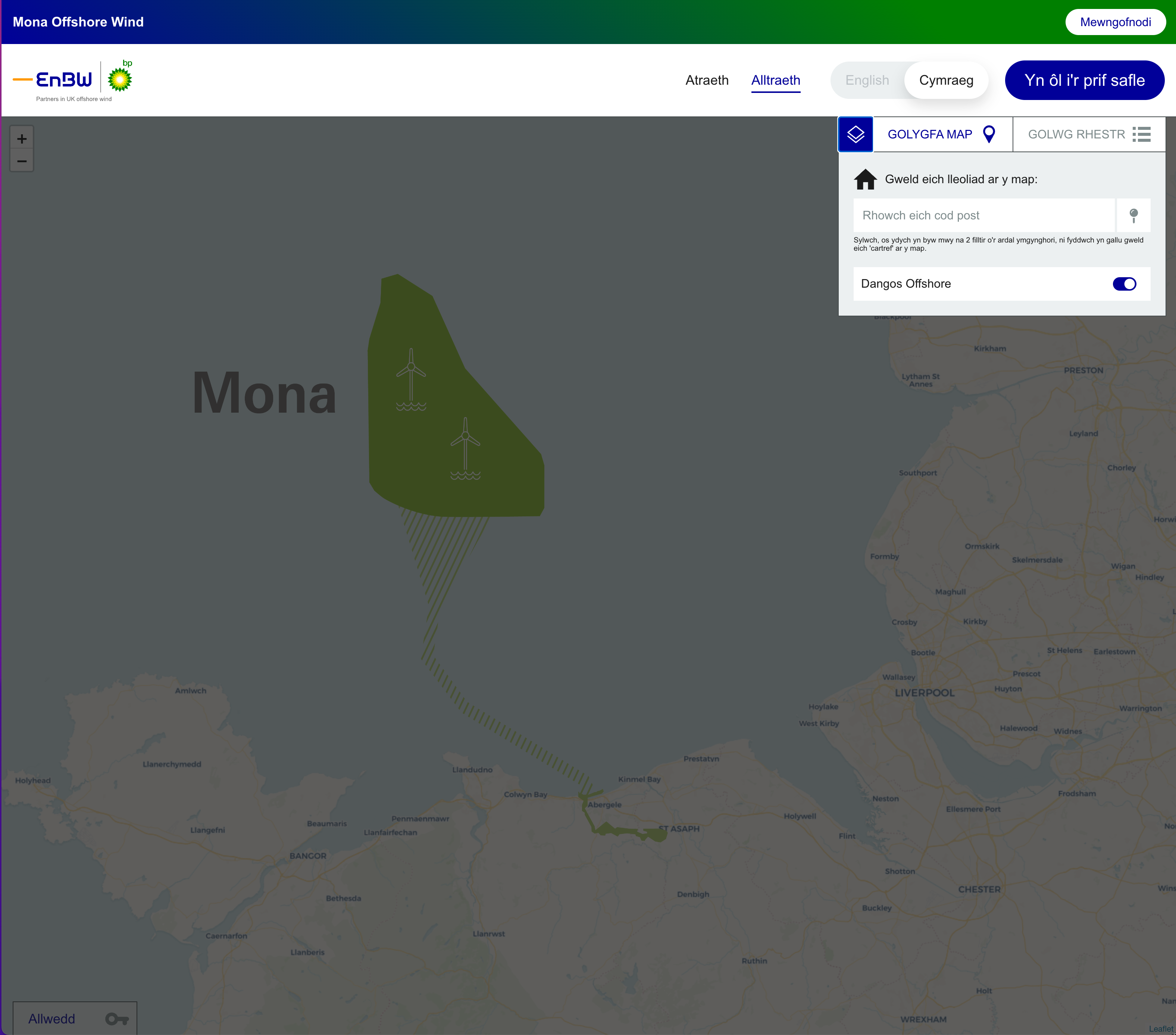 Screenshot of map