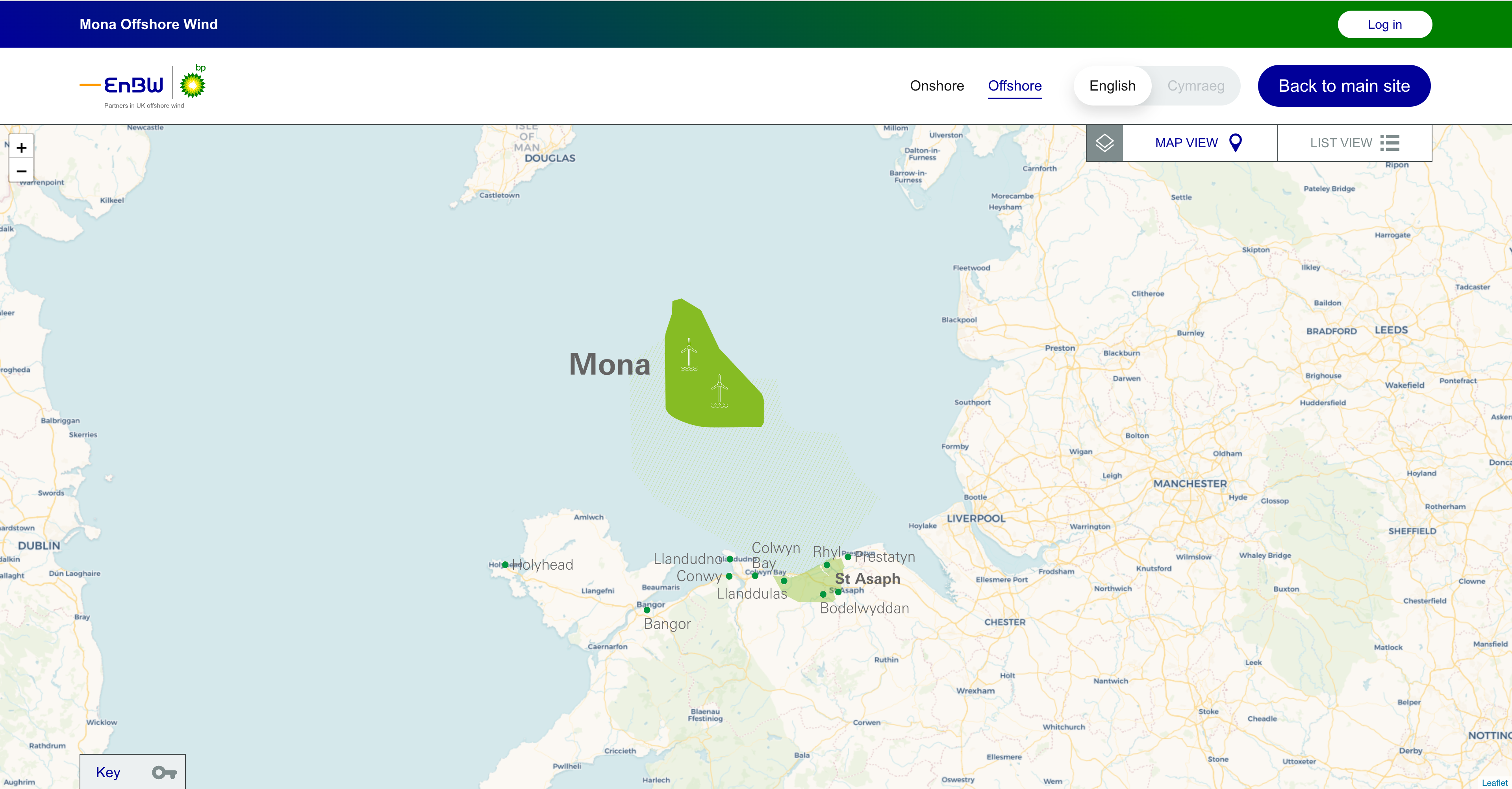 Screenshot of map