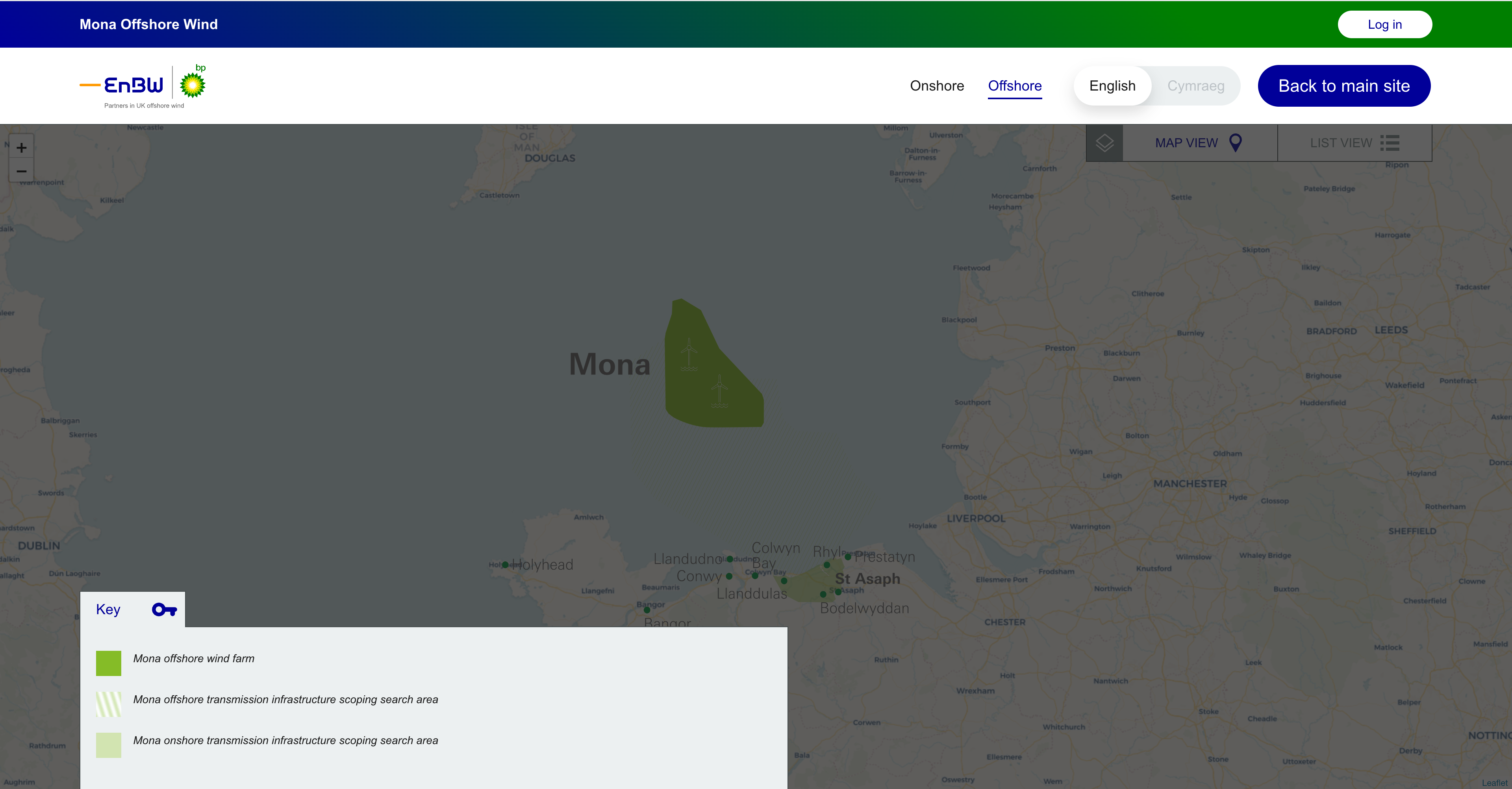 Screenshot of map