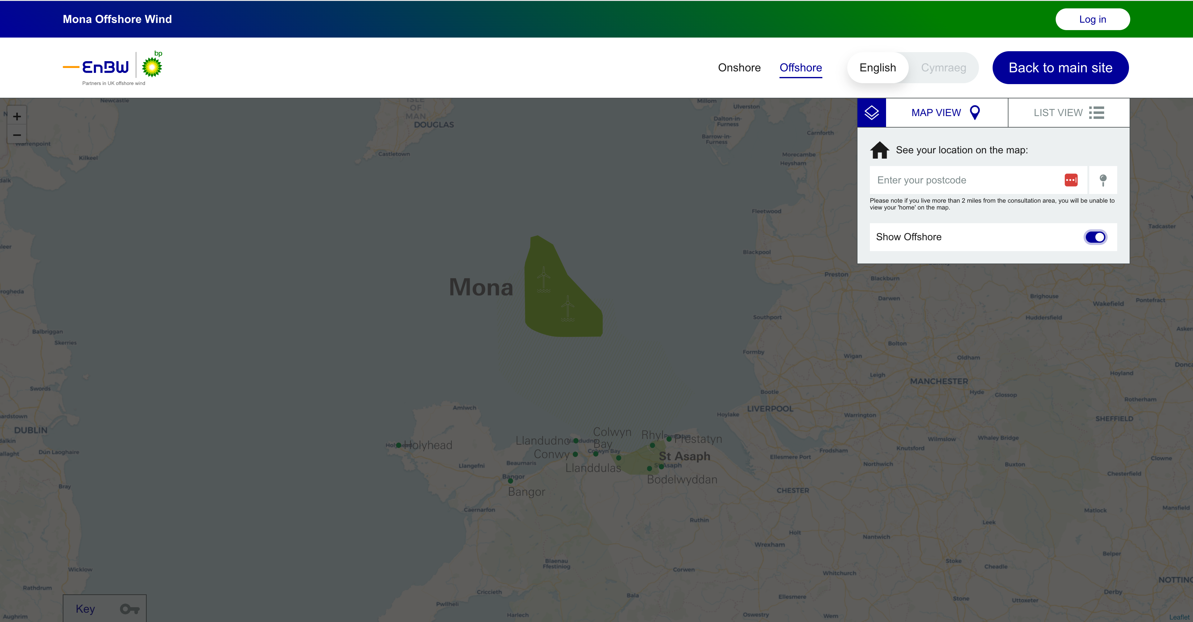 Screenshot of map