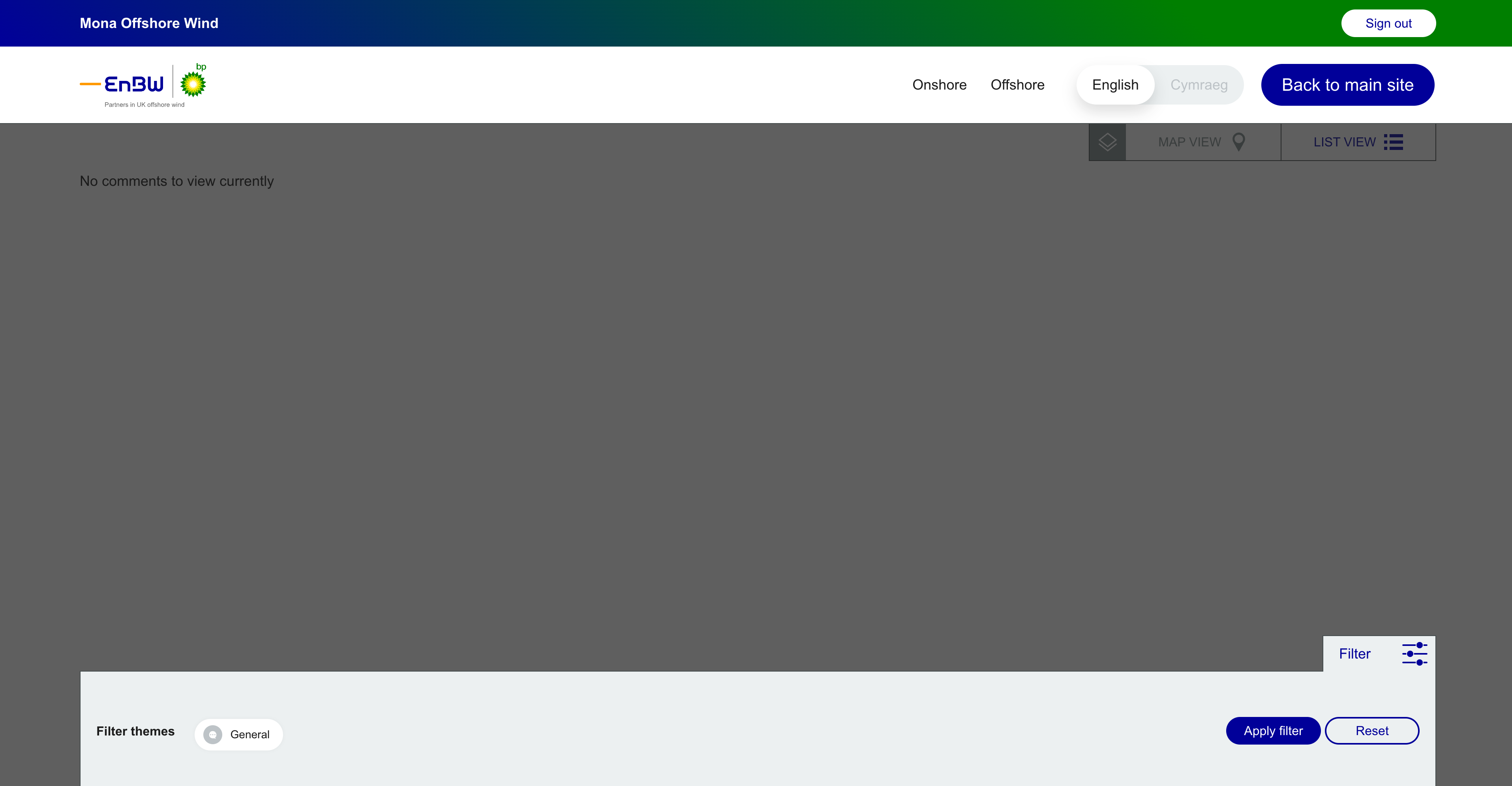 List view filtered